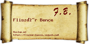 Fliszár Bence névjegykártya