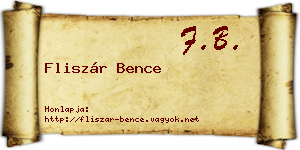 Fliszár Bence névjegykártya
