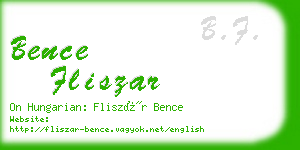 bence fliszar business card